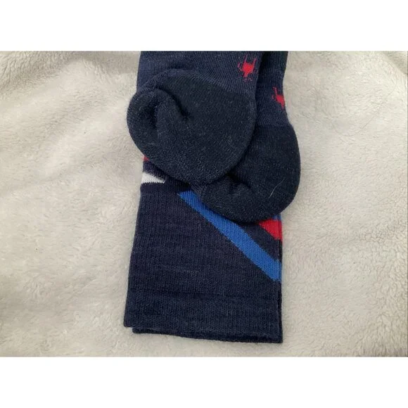 SmartWool Kids Ski Light Cushion Socks Youth Size Medium Navy Red White Blue NEW - Picture 5 of 6